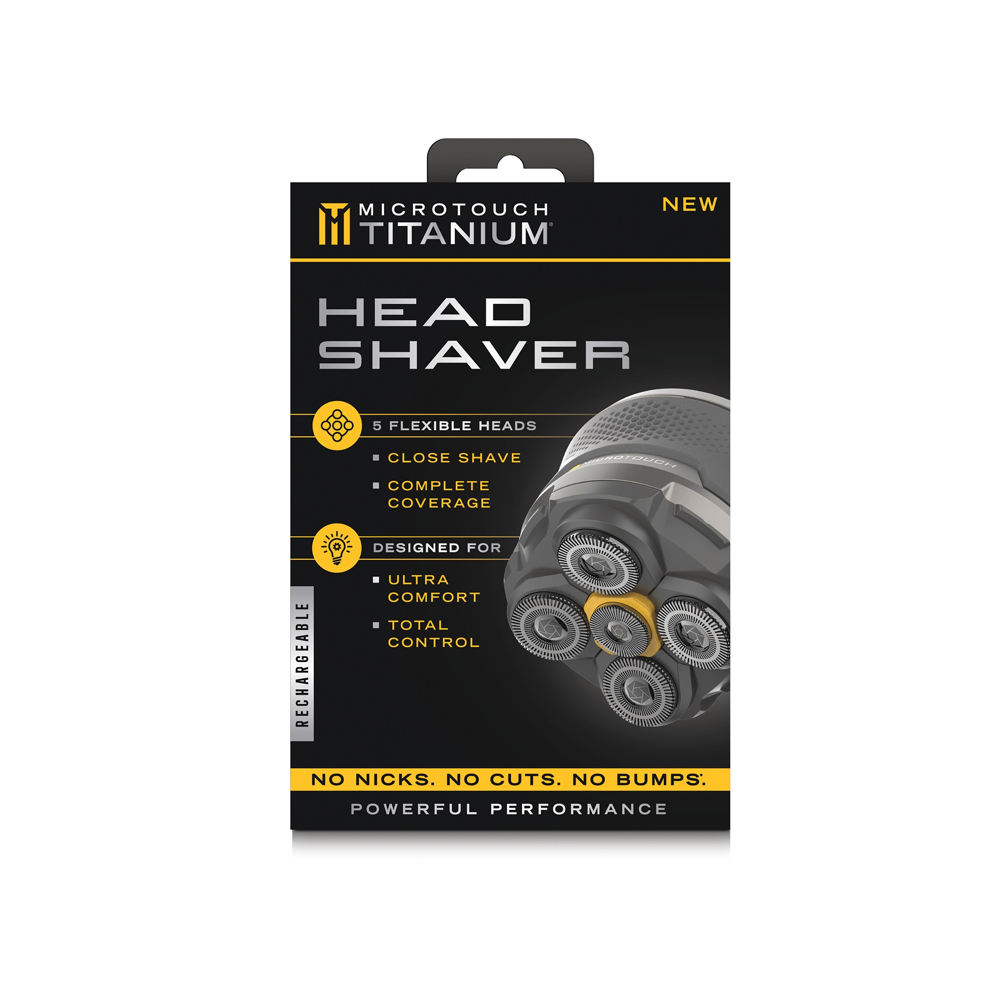 Microtouch Titanium Rechargeable Head Shaver, , large