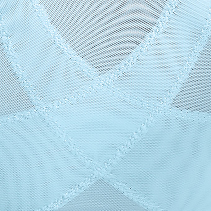 Embroidered Posture Bra, Light Blue, large
