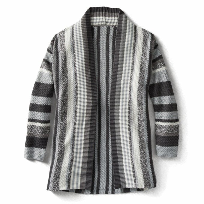 Striped Duster, Gray Multi, large
