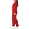 Velour Pant Set with Rhinestones, Red, large