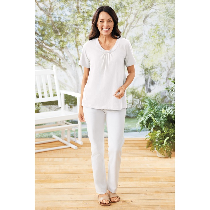 Nova Pleated Neck Top, , large