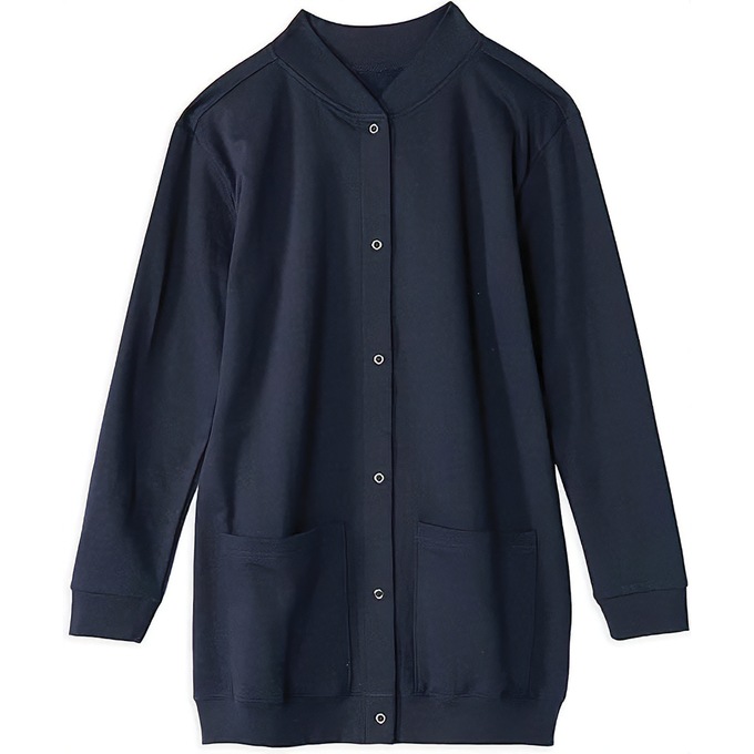 Snap-Front Cardigan, Navy, large