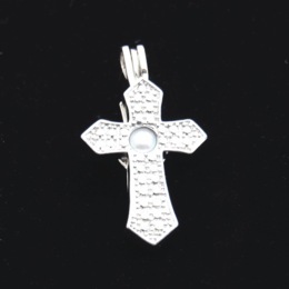 Genuine Pearl Cross Pendant, , large