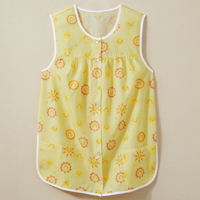 Easy-Care Button-Front Cobbler Apron, Sunny Days, large
