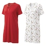 2-Pack Cotton Knit Henley Nightshirts for Women, , large
