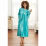 Long-Sleeve Velour Nightgown, , large