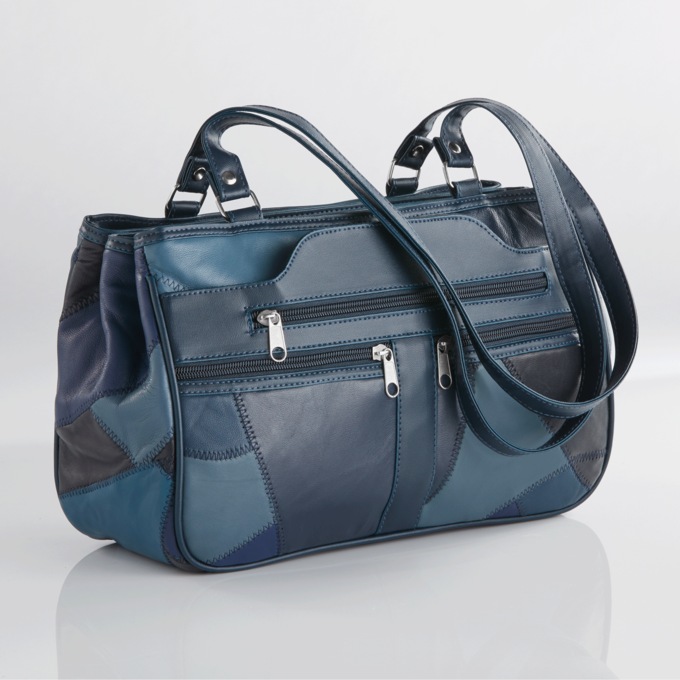 Patchwork Leather Handbag, , large