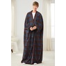 Polar Fleece Blanket Robe, Navy Plaid, large
