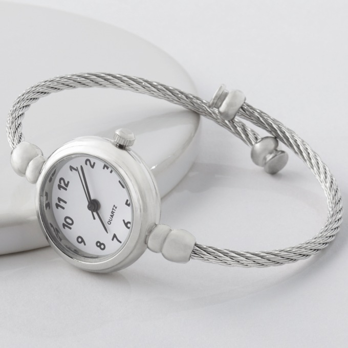 Round Open-Bracelet Wristwatch, , large