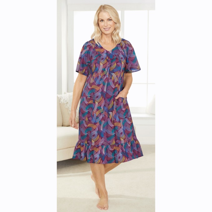 Sundress with Flounce, Plum Shades, large