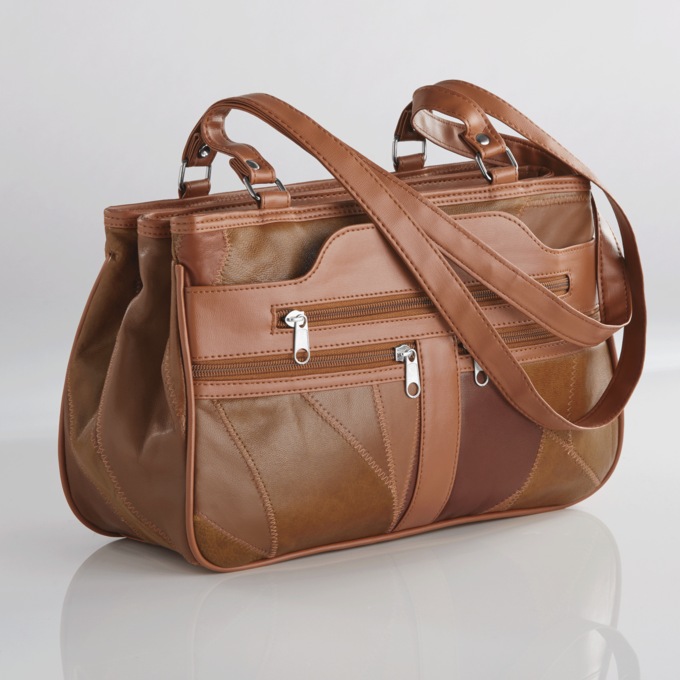Patchwork Leather Handbag, , large