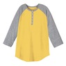 Henley Baseball Top, Gray Straw, large