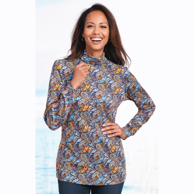 Classic Turtleneck, Multi Paisley, large