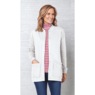 Snap-Front Cardigan, White, large