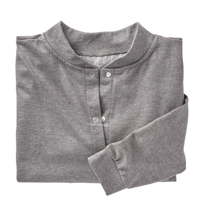Snap-Front Cardigan, Heather Gray, large