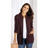 Snap-Front Cardigan, Brown, large