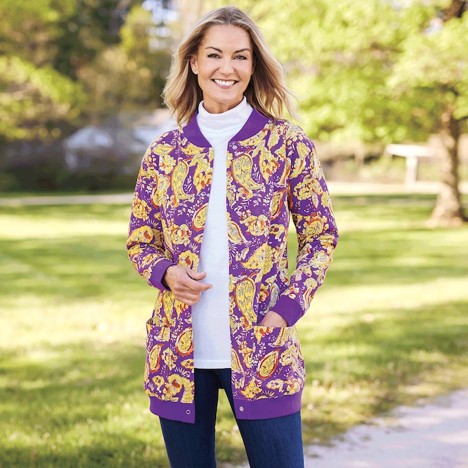 Snap-Front Cardigan, , large