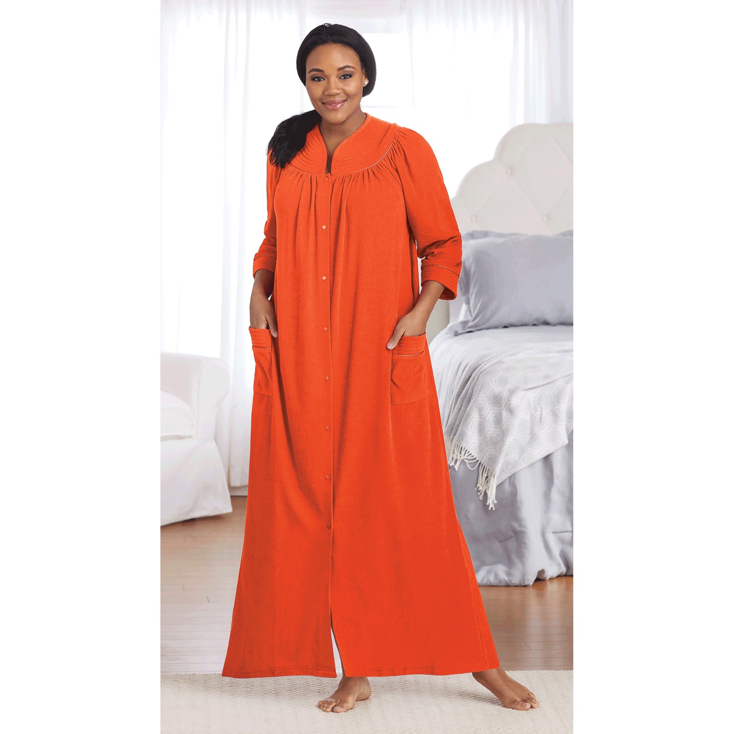 Long Snap Front Terry Robe Beauty Boutique
