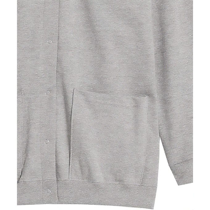 Snap-Front Cardigan, Heather Gray, large