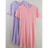 2-Pack Comfort Henley Nightshirt, Pink Lilac, large