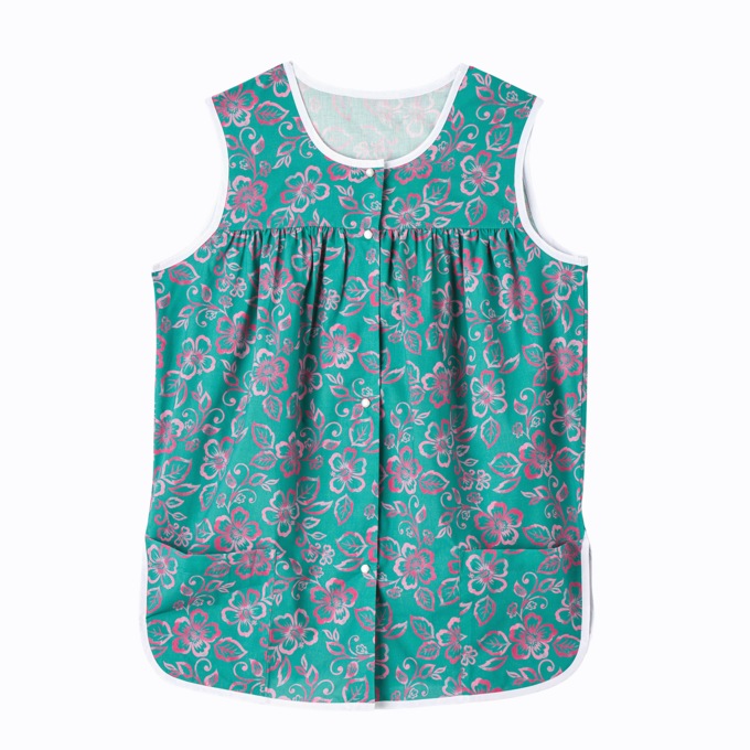 Easy-Care Button-Front Cobbler Apron, Capri Tropical, large