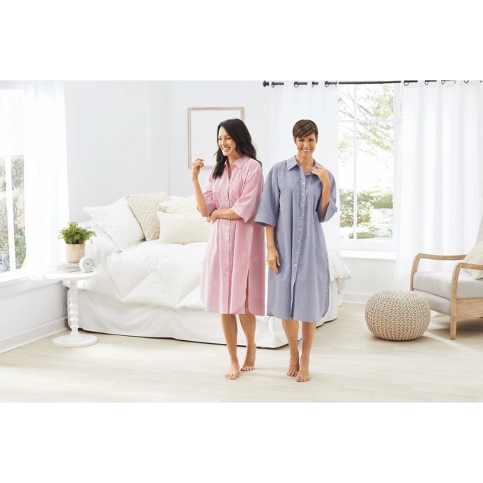 Unwind Button-Front Nightshirt, , large