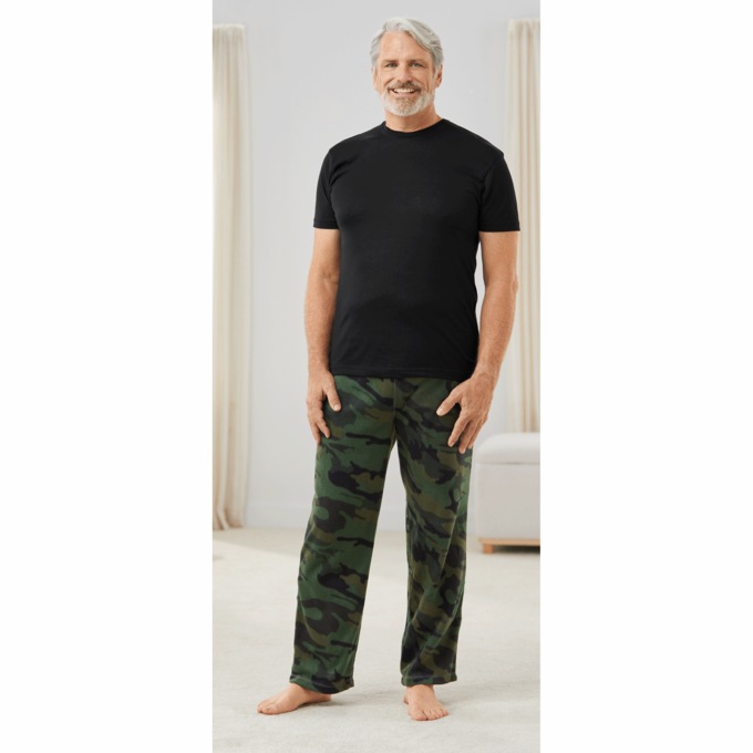 Men's Fleece Lounge Pant, Camo, large
