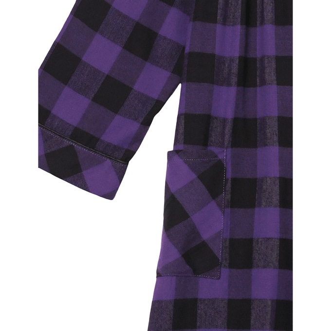 Flannel Snap-Front Duster, Purple, large