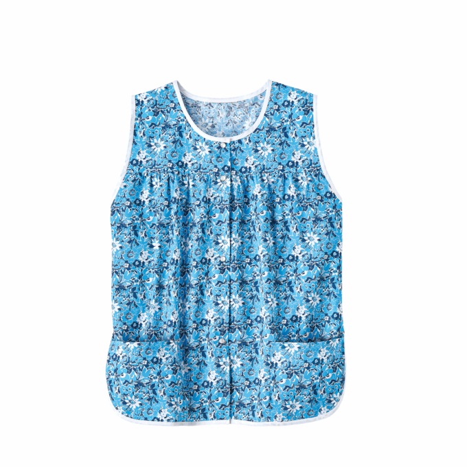 Easy-Care Button-Front Cobbler Apron, Turquoise, large