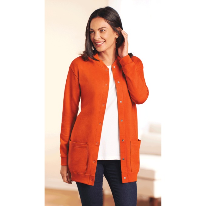 Snap-Front Cardigan, , large