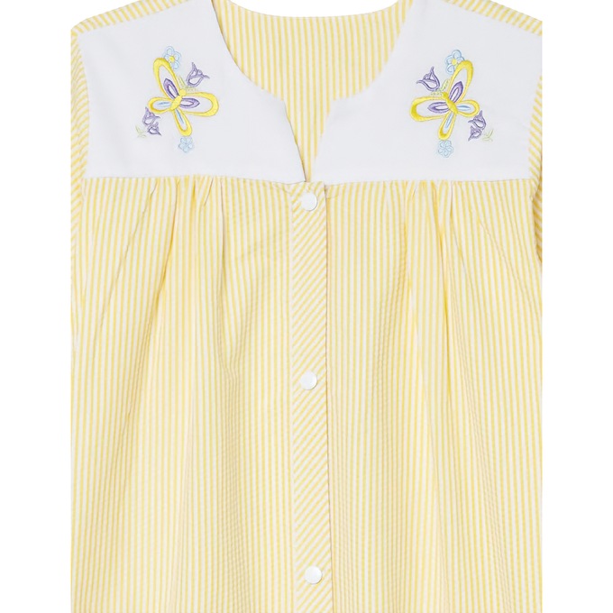 Duster With Embroidered Yoke, Sunshine Stripe, large