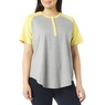 Short-Sleeve Henley Baseball Tunic, Gray Sunshine, large