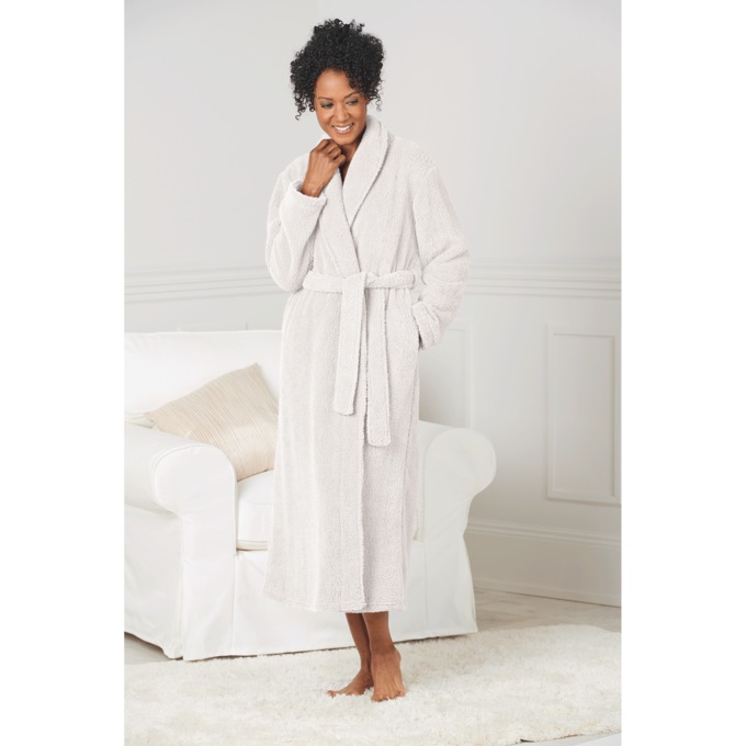 Fleece Wrap Robe, , large
