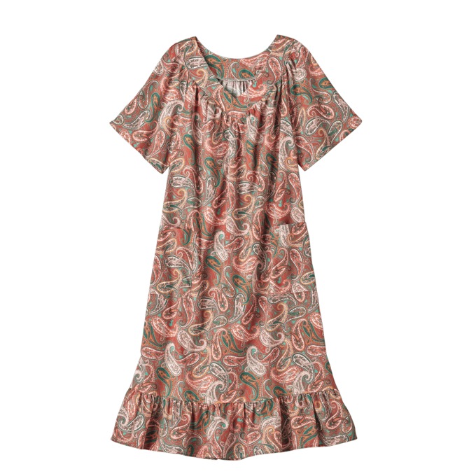 Sundress with Flounce, Orange Paisley, large