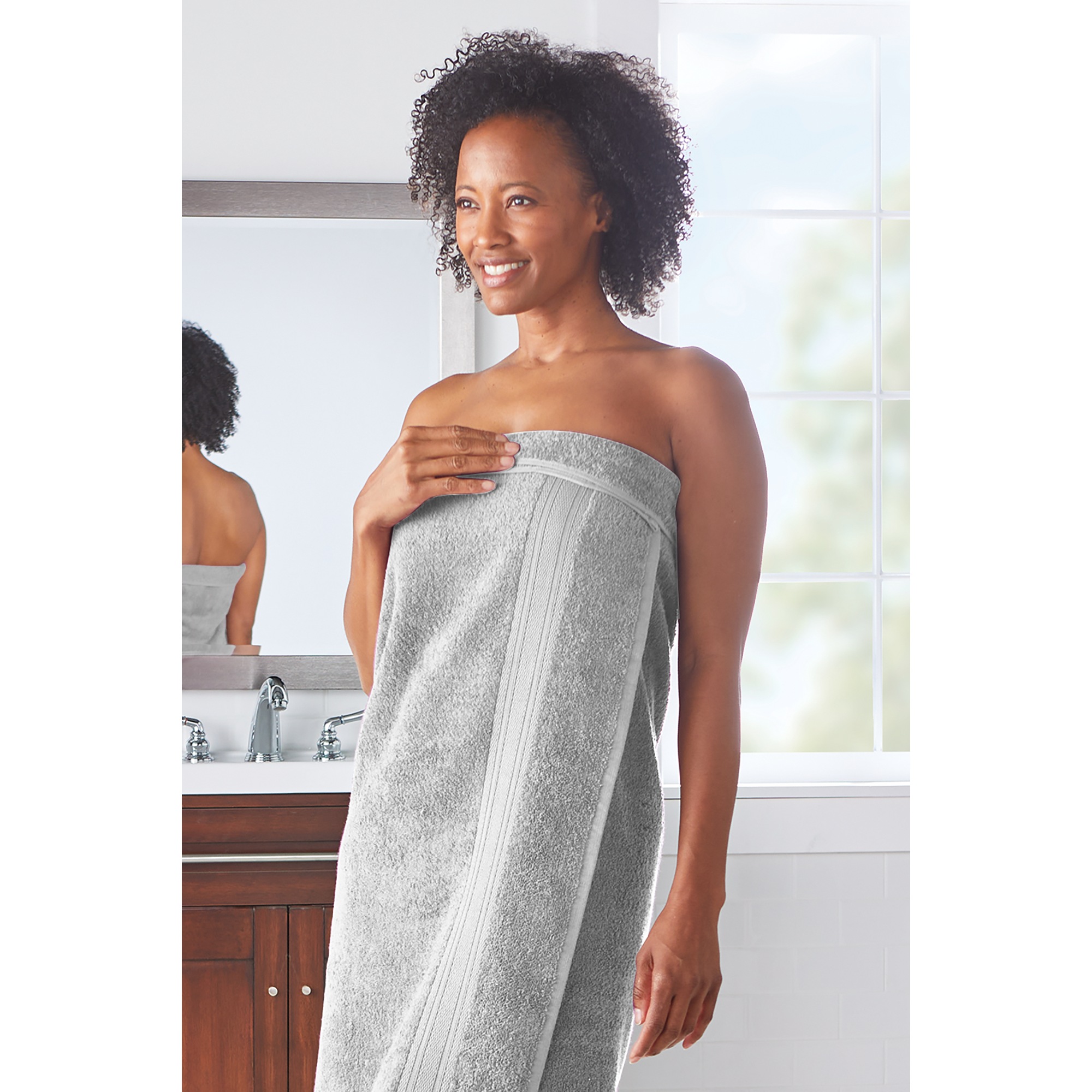 Color Connection 2-Piece Bath Sheet Set, Gray, large