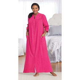 Snap-Front Long Terry Robe, , large