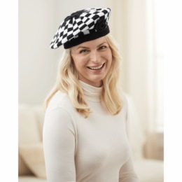 Knit Flower Beret, , large