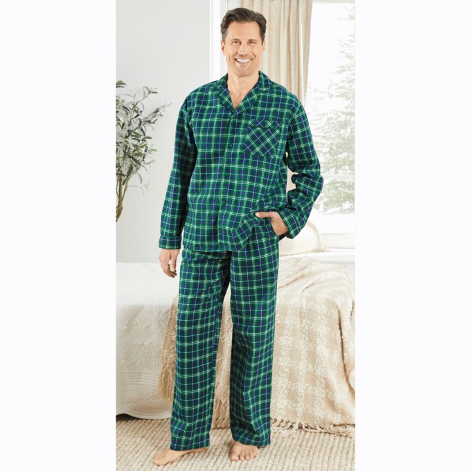 Men's Flannel PJ, Hunter Plaid, large
