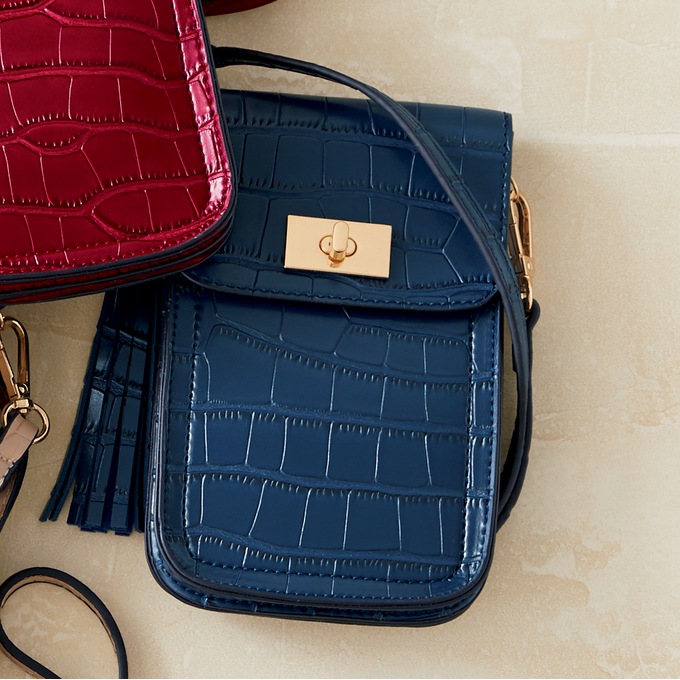 Zora Cell Phone Crossbody, Navy, large