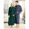 Men's Flannel Wrap Robe, Boysenberry, large
