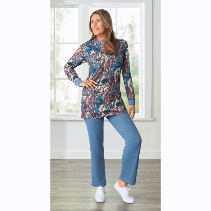 Henley Pantset, Paisley Print, large