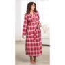 Women's Flannel Wrap Robe, Red, large