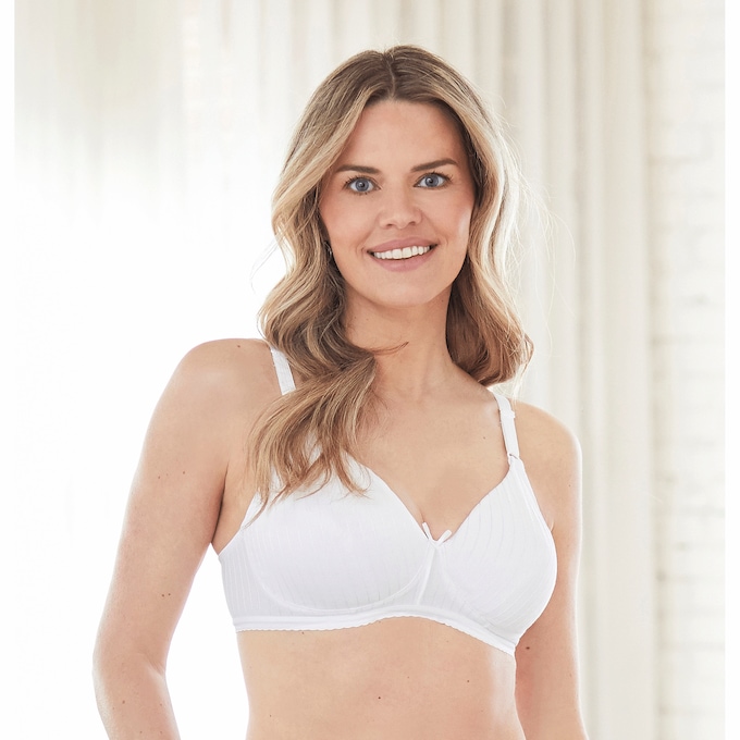 Bestform&reg; Striped Wireless Cotton Bra, , large