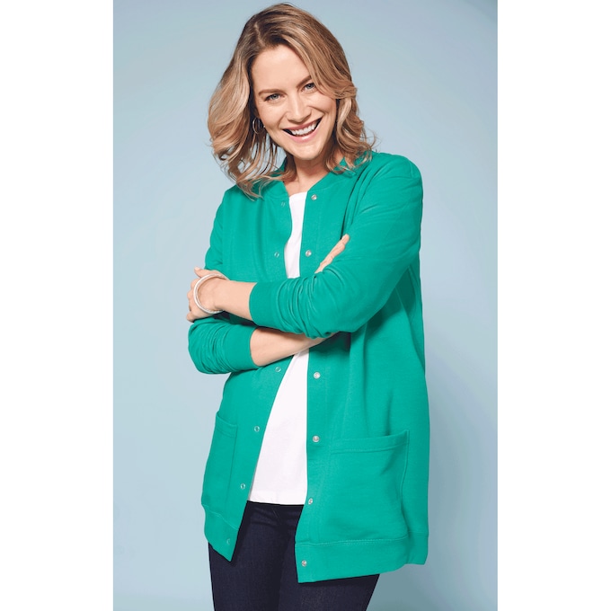 Snap-Front Cardigan, , large