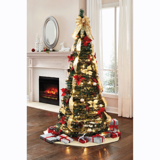 Holiday 6-Foot Pre-Lit Pop-Up Tree, , large