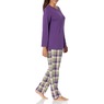 Women's Plaid Flannel PJ Set, Violet, large