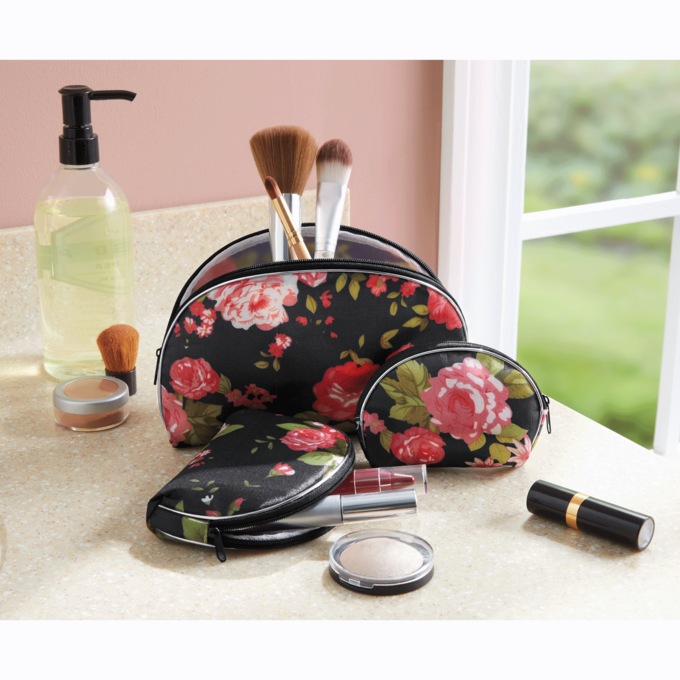 3-Piece Cosmetic Bag Set, , large