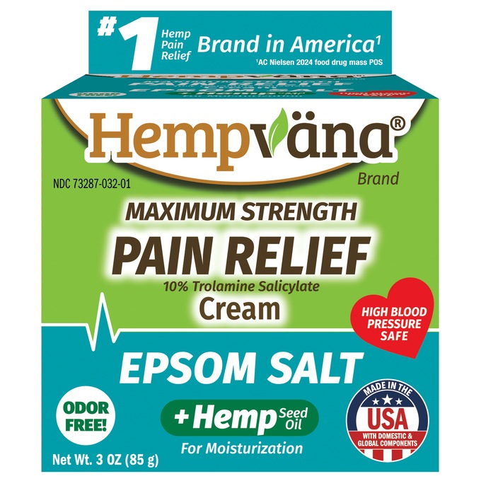 Hempvana Epsom Salt Pain Relief Cream, White, large