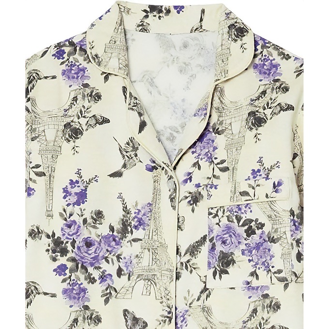 Cozee Corner Printed Flannel Pajamas, Ivory Tower, large