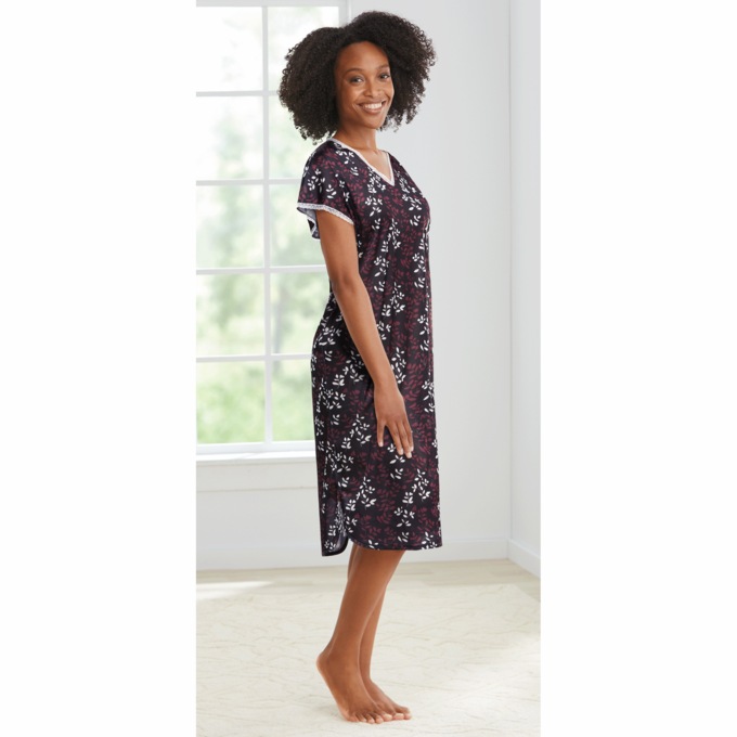 Lace Trim Nightshirt, , large